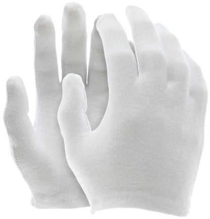 Cotton Lisle Inspection Gloves, Medium Weight, Reversible, Hemmed