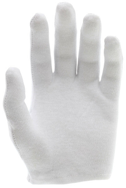Cotton Lisle Inspection Gloves, Medium Weight, Reversible, Hemmed