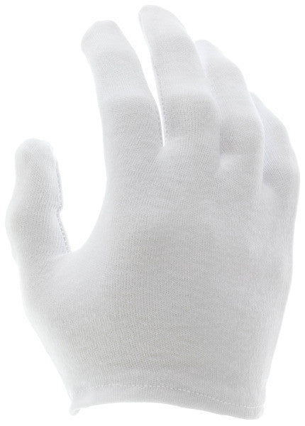 Cotton Lisle Inspection Gloves, Medium Weight, Reversible, Hemmed