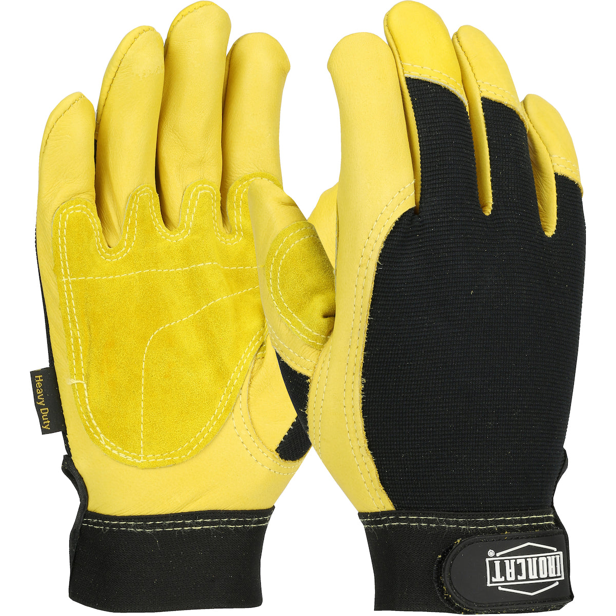 Ironcat® Heavy Duty Top Grain Cowhide Leather Glove with Spandex Back and Reinforced Palm