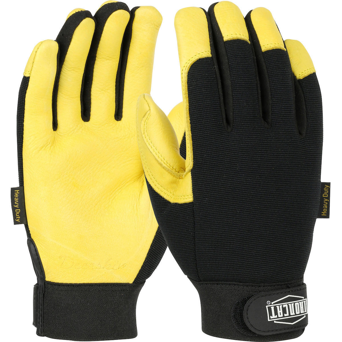 Ironcat® Heavy Duty Top Grain Deerskin Leather Palm Glove with Spandex Back
