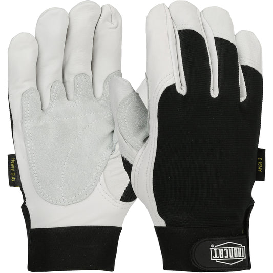 Ironcat® Heavy Duty Top Grain Goatskin Leather Glove with Spandex Back and Reinforced Palm - Kevlar® Cut Lining