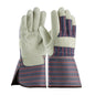 PIP 87-1663 – Regular Grade Top Grain Cowhide Leather Palm Glove with Fabric Back - Rubberized Gauntlet Cuff