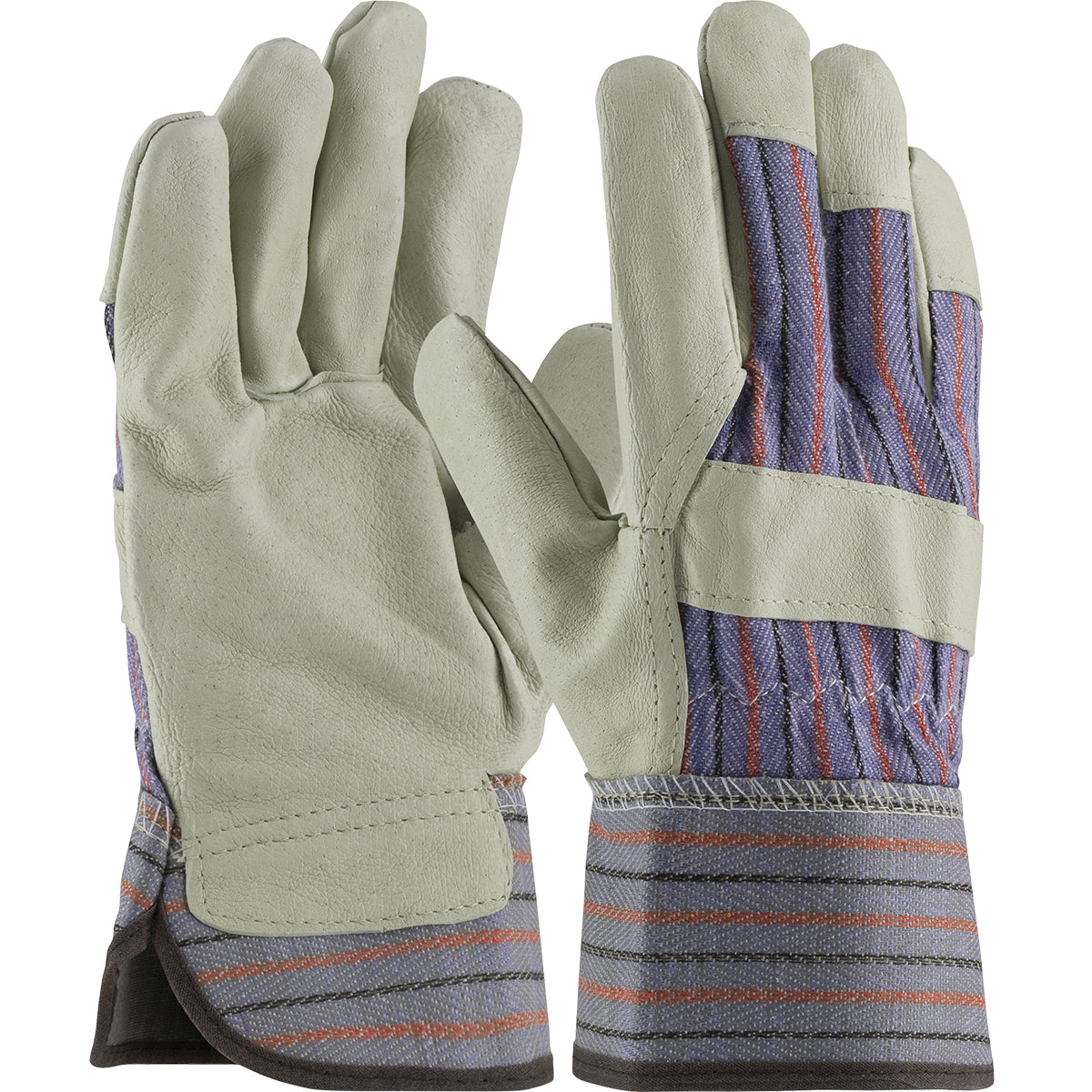 PIP 87-3563 – Top Grain Pigskin Leather Palm Glove with Fabric Back - Rubberized Safety Cuff