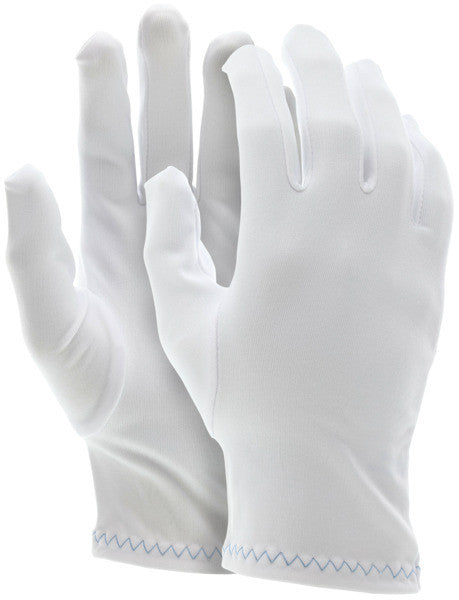 Stretch Polyester Inspector Gloves, Reversible, Low Lint, Fourchette Fingers