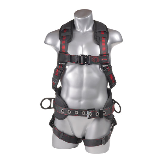 KStrong® Kapture™ Epic+ 5-Point Full Body Harness, Waist Pad w/ Removable Tool Belt, Back/Shoulder Pad, Enhanced Dorsal D-ring, 2 Side D-rings, QC Chest and Legs – (ANSI)