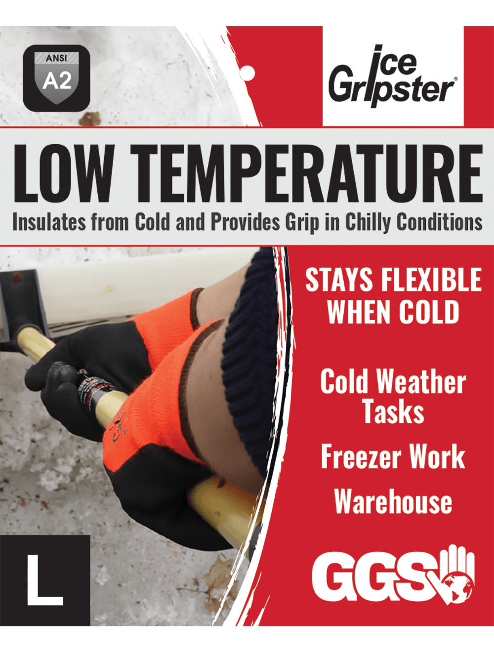 Gripster® - 338INT - Cut Resistant Gloves - cut level A2 - red