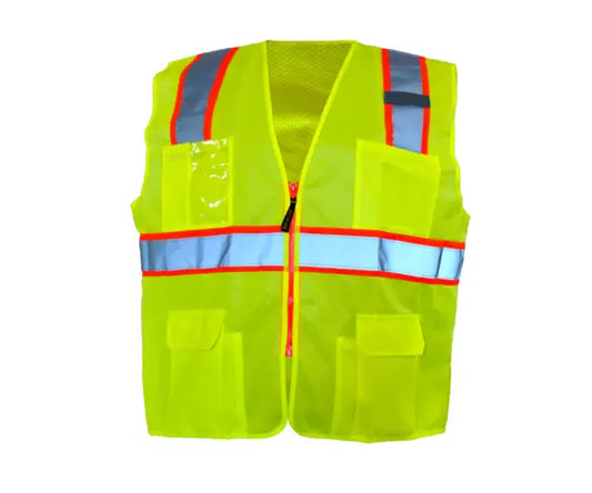 Occunomix Solid/Mesh Two-Tone Surveyor Vest W/Zipper Hi-Vis Safety Vests Orange S model LUX-ATRNSM-OS