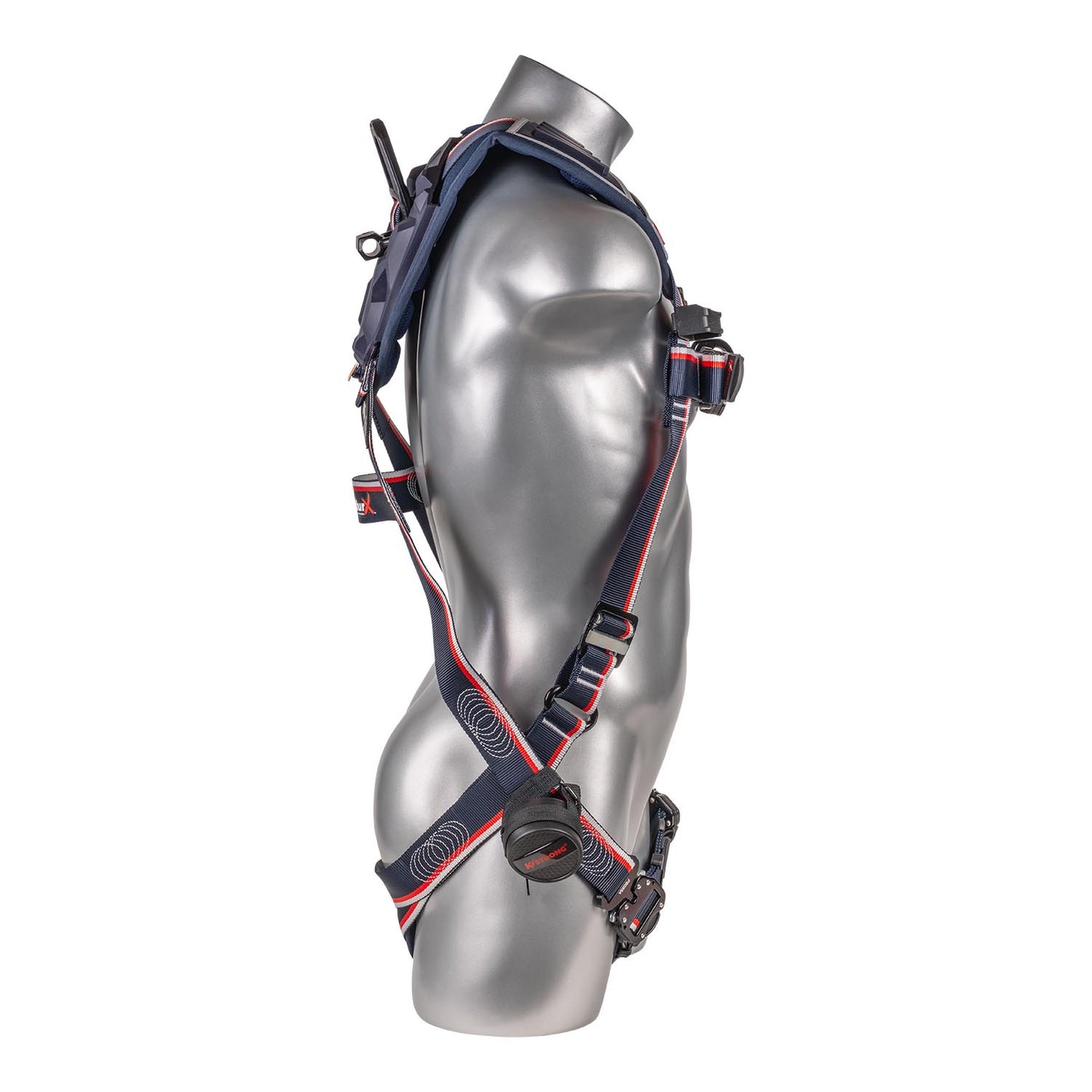 KStrong® EndurX™ 5-Point Full Body Harness, Abrasion Resistant Shoulder Pad, Deluxe Leg Pads, Enhanced Dorsal D-ring Plus™, Front D-ring, Premium Adjusters, Trauma Relief Straps, QC Chest/Legs, All Aluminum Hardware (ANSI)