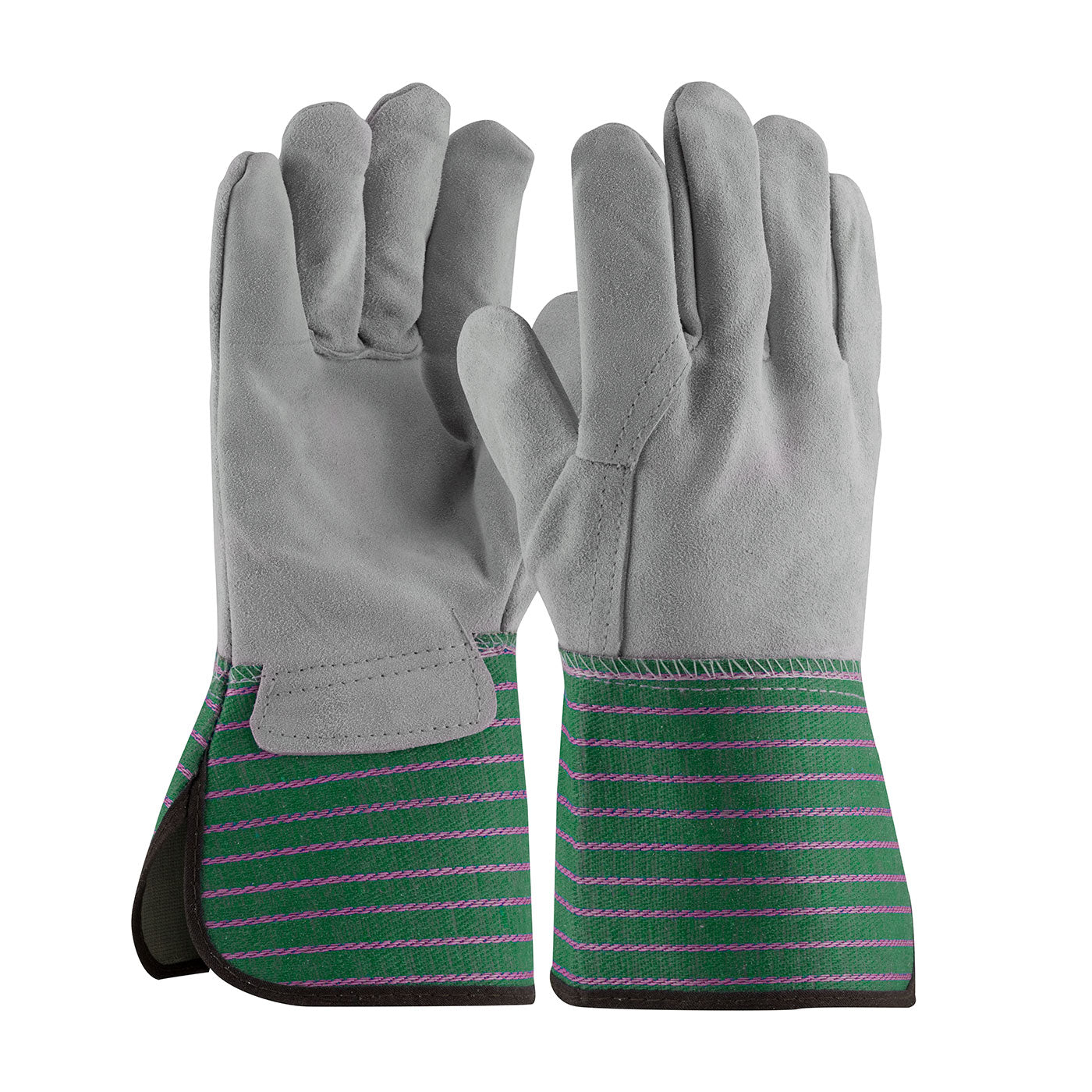 PIP 900-EA – Superior Grade Split Cowhide Leather Palm Glove with Full Leather Back - Rubberized Gauntlet Cuff