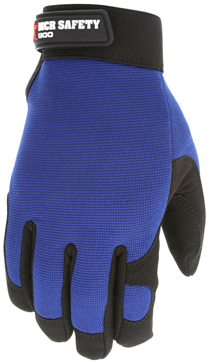 Mechanics Gloves, Clarino Synthetic Leather Palm, Spandex Back, Adjustable Closure
