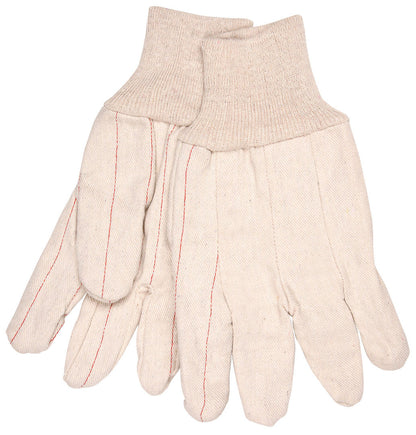 Double Palm Work Gloves, 18 oz Cotton-Polyester Blend, Nap-In, Knit Wrist