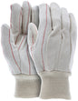 Double Palm Cotton Work Gloves, Nap-In, Knit Wrist, Clute Pattern