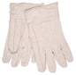 Double Palm Work Gloves, 18 oz Nap-In Cotton/Polyester, Band Top Cuff