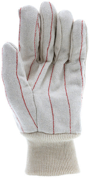 Double Palm Cotton Work Gloves, Nap-In, Knit Wrist, Clute Pattern
