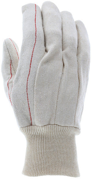Double Palm Cotton Work Gloves, Nap-In, Knit Wrist, Clute Pattern