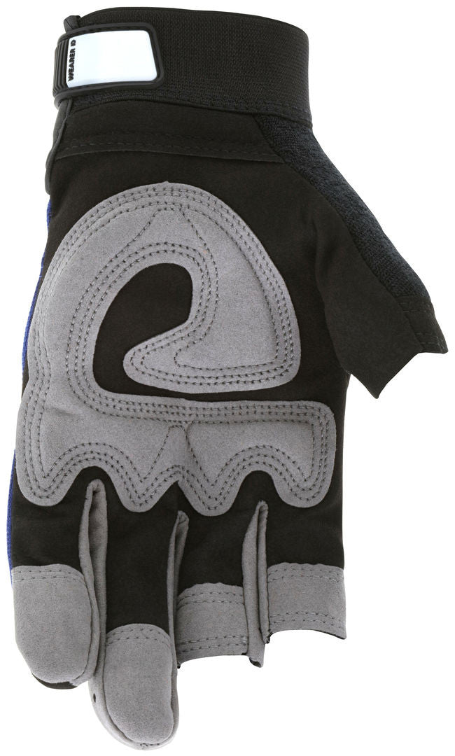 Synthetic Leather Mechanic Gloves, Three-Finger Fingerless, Gel Padded Palm
