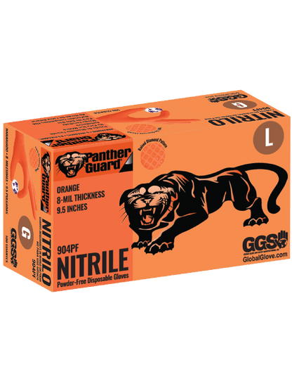 Panther-Guard® - 904PF - Disposable Gloves - nitrile coating - orange