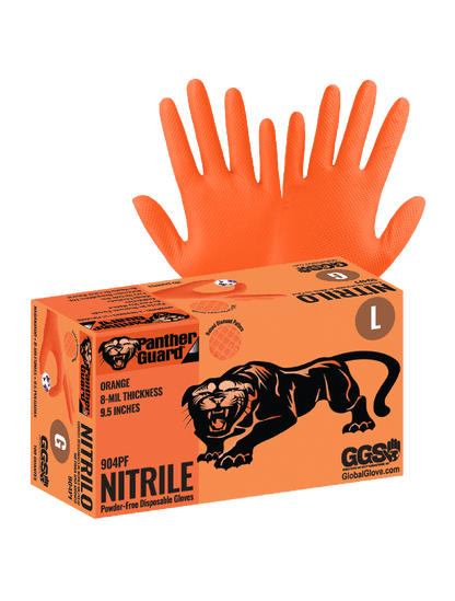 Panther-Guard® - 904PF - Disposable Gloves - nitrile coating - orange