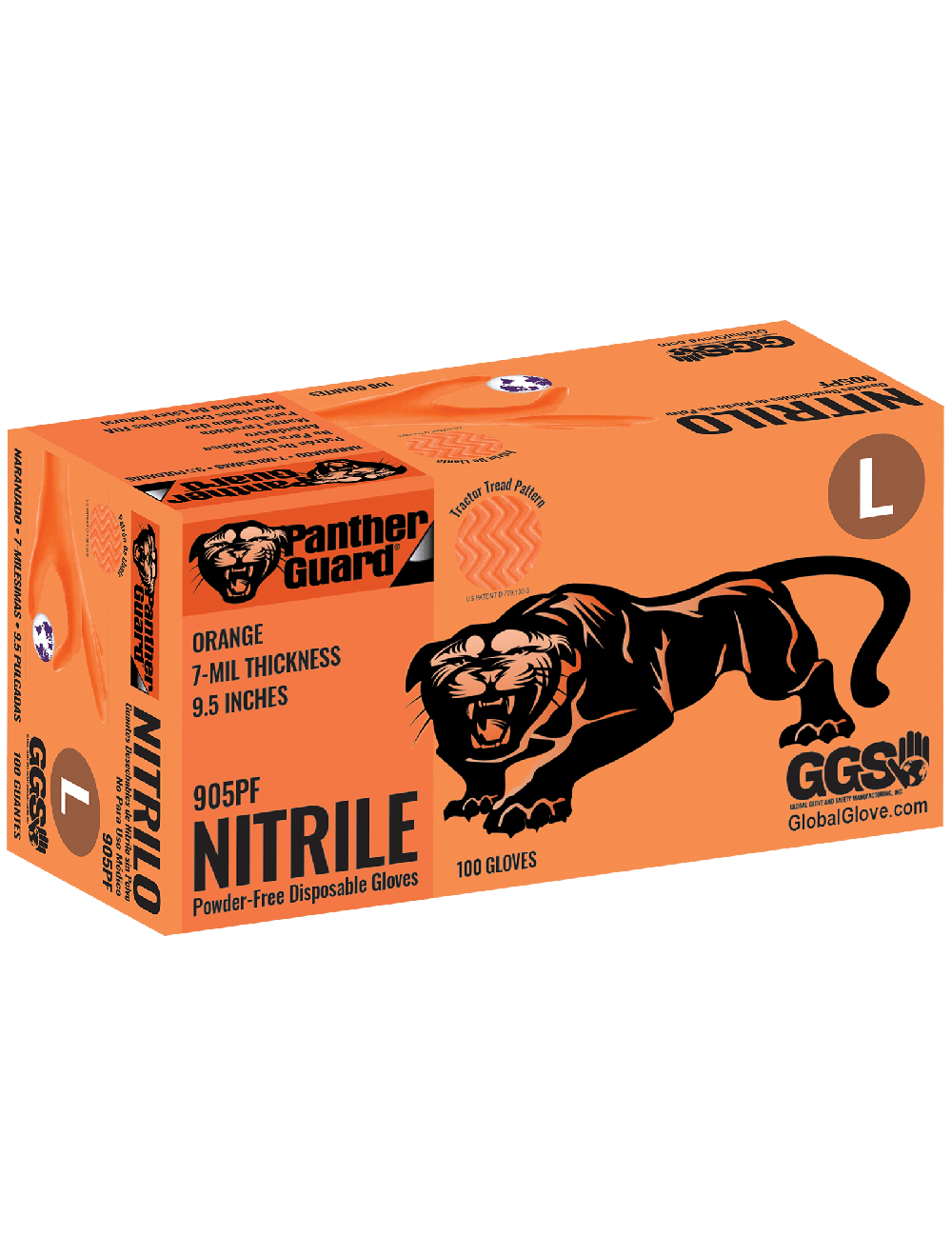 Panther-Guard® - 905PF - Disposable Gloves - nitrile coating - orange