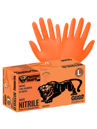 Panther-Guard® - 905PF - Disposable Gloves - nitrile coating - orange