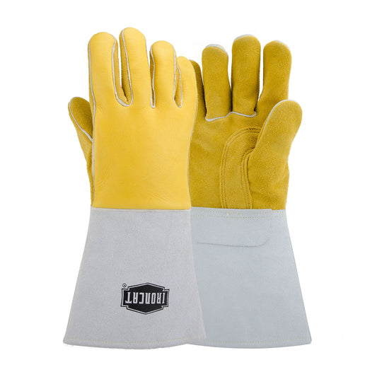PIP Ironcat 9060 Premium Grade Top Grain Elkskin Leather Welder's Glove with Cotton/Foam Lining and Gauntlet Cuff
