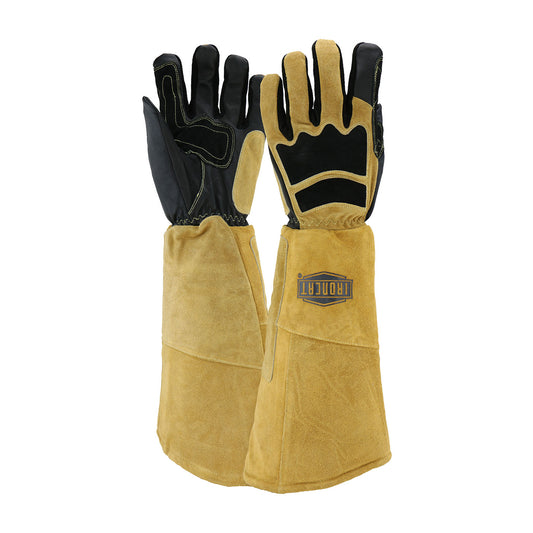 PIP Ironcat 9070 Premium Grade Top Grain Goatskin Welder's Glove with Cotton/Foam Lining and Climax™ Aerogel Insulation - 22" Length