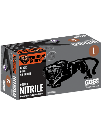 Panther-Guard® - 908BPF - Disposable Gloves - nitrile coating - black