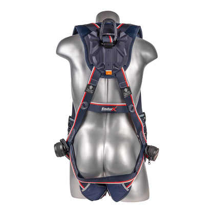 KStrong® EndurX™ 5-Point Full Body Harness, Abrasion Resistant Shoulder Pad, Deluxe Leg Pads, Enhanced Dorsal D-ring Plus™, Front D-ring, Premium Adjusters, Trauma Relief Straps, QC Chest, TB Legs (SS), All Aluminum Hardware (ANSI)