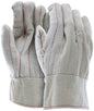 Double Palm Work Gloves, 18 oz Nap-Out Cotton Blend, Plasticized Band Top