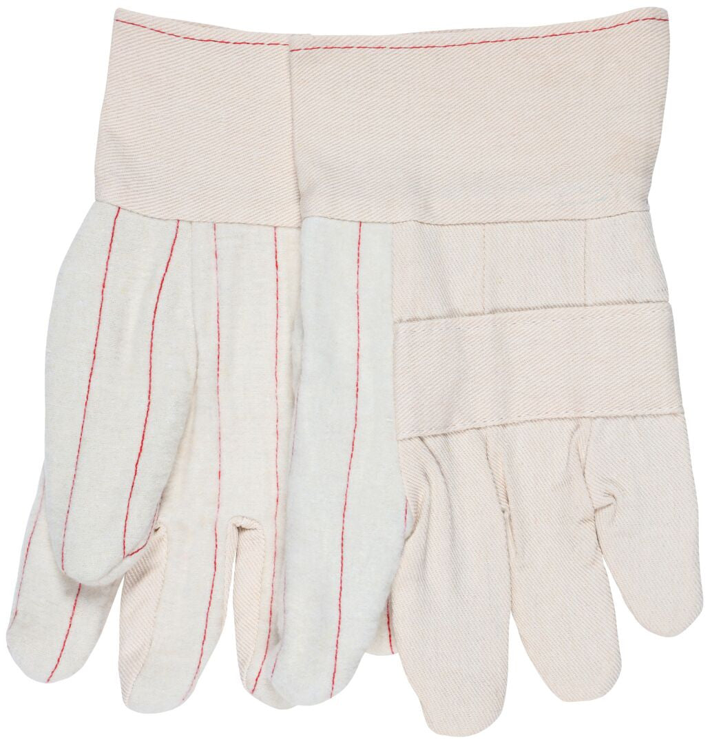 Cotton Hot-Mill Gloves, 24 oz, Band Top Cuff, Knuckle Strap