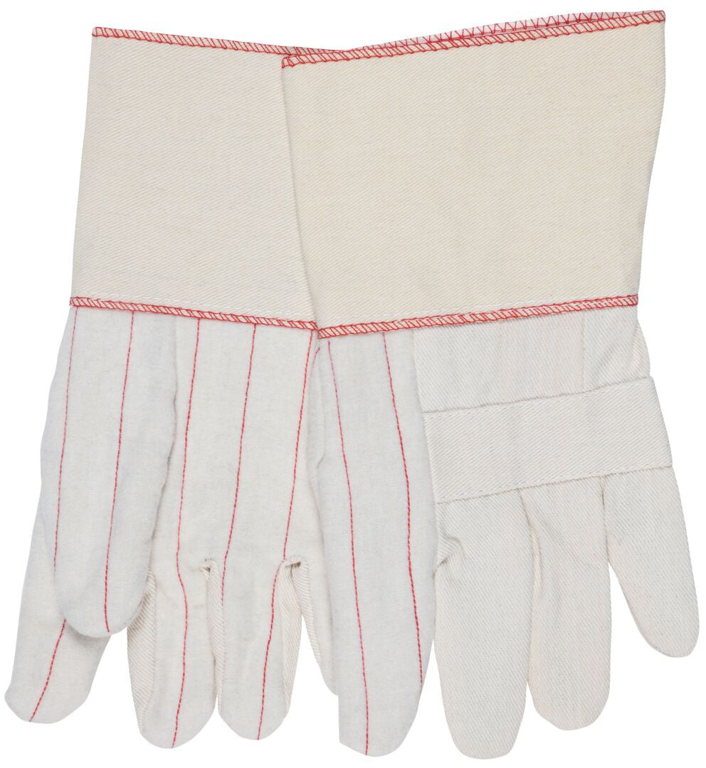 Hot Mill Gloves, 24 oz Heat-Resistant Cotton, Plasticized Gauntlet Cuff