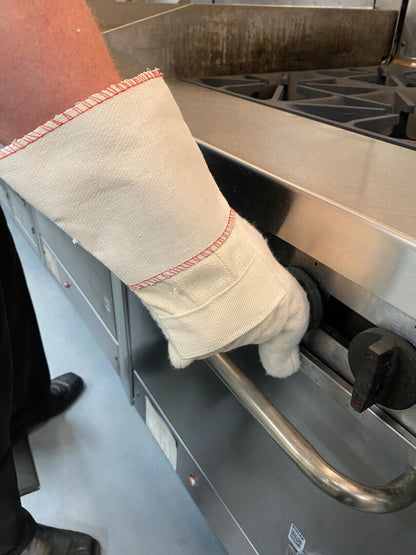 Hot Mill Gloves, 24 oz Heat-Resistant Cotton, Plasticized Gauntlet Cuff