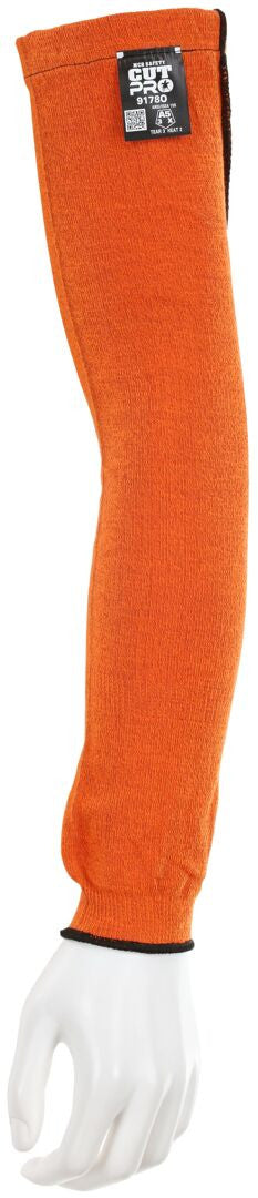 CutPro Kevlar Cut Resistant Sleeve, ANSI A5, Hi-Vis Orange, Elbow Gusset, 18