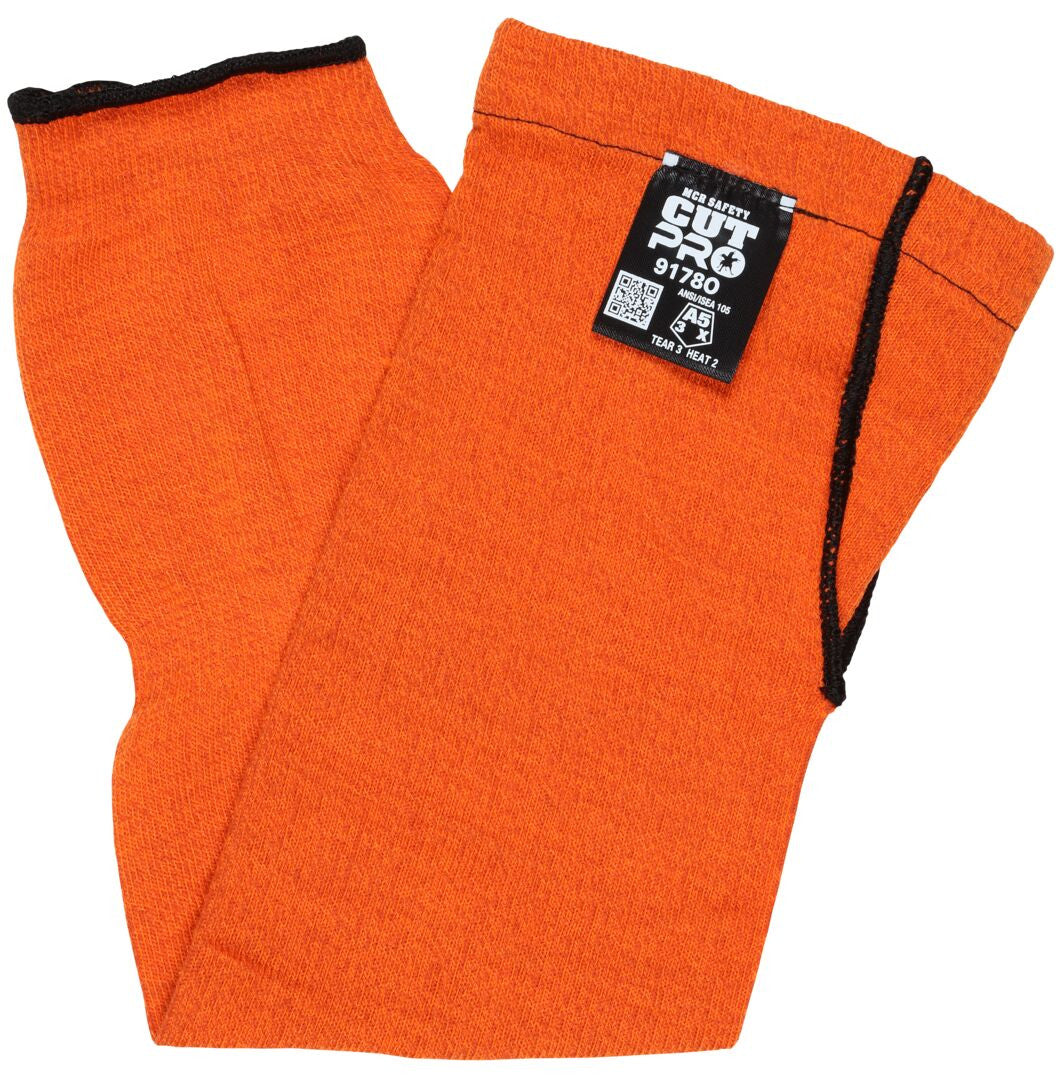 CutPro Kevlar Cut Resistant Sleeve, ANSI A5, Hi-Vis Orange, Elbow Gusset, 18