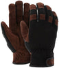 Split Cowhide Leather Mechanic Gloves, Spandex Back, Adjustable Closure