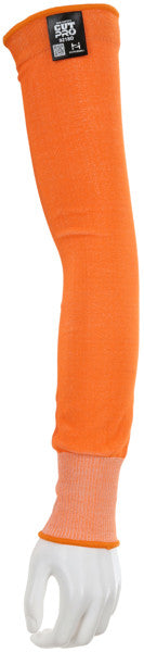 CutPro Arm Sleeve, HyperMax HPPE, ANSI A5 Cut, Silicone Grip, Hi-Visibility Orange, 20 Inch
