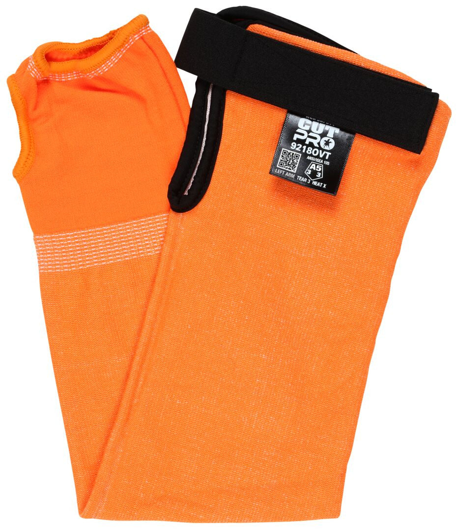 CutPro Cut-Resistant Sleeve, HyperMax HPPE, ANSI A5, Hi-Visibility Orange, 18-Inch