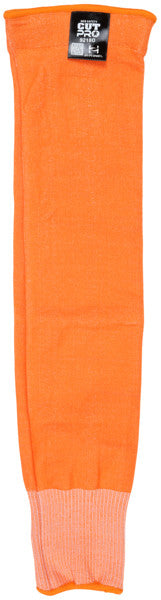 CutPro Arm Sleeve, HyperMax HPPE, ANSI A5 Cut, Silicone Grip, Hi-Visibility Orange, 20 Inch