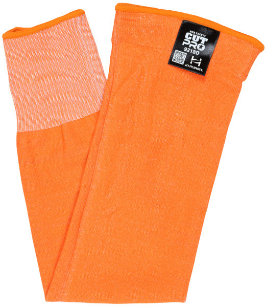 CutPro Arm Sleeve, HyperMax HPPE, ANSI A5 Cut, Silicone Grip, Hi-Visibility Orange, 20 Inch