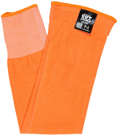 CutPro Arm Sleeve, HyperMax HPPE, ANSI A5 Cut, Silicone Grip, Hi-Visibility Orange, 20 Inch