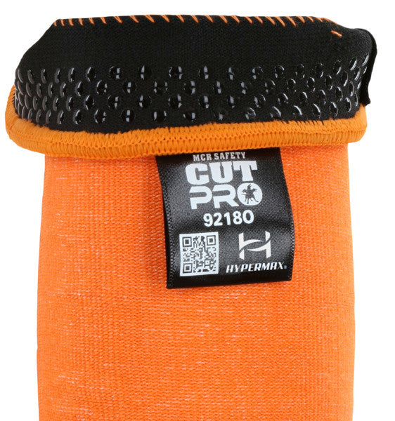 CutPro Arm Sleeve, HyperMax HPPE, ANSI A5 Cut, Silicone Grip, Hi-Visibility Orange, 20 Inch