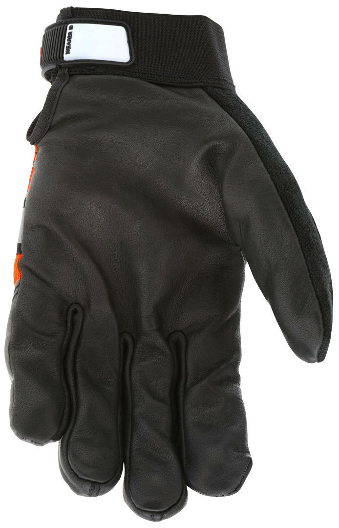 Luminator Mechanics Gloves, Black Grain Cowhide Palm, Hi-Visibility Reflective Back