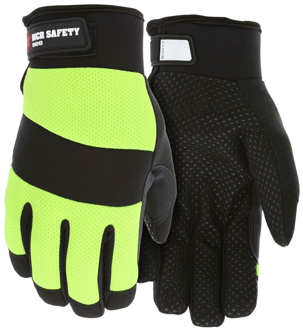 Insulated Mechanics Gloves, Synthetic Leather Palm, Silicone Dots, Waterproof Thermosock Lined