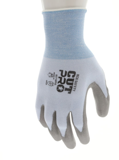 92718PU - MCR Safety CutPro® - 18 Gauge HyperMax® HPPE Shell - Cut, Abrasion, and Puncture Resistant - Polyurethane (PU) Coated Palm and Fingertips - 18 Gauge HyperMax® Shell Provides Sense of Touch and Grip