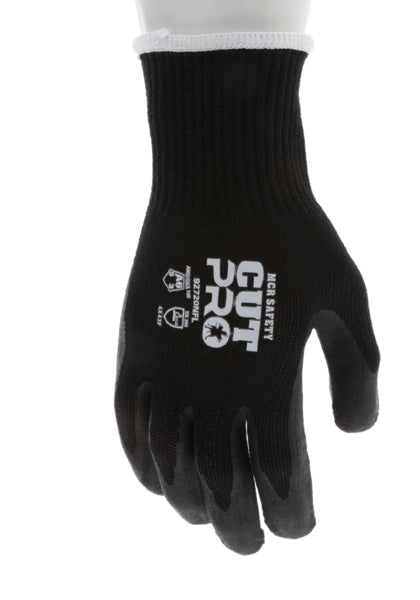 92720NF - MCR Safety CutPro® - 10 Gauge HyperMax® HPPE Shell - Cut, Abrasion and Puncture Resistant Work Gloves - Nitrile Foam Coated Palm and Fingertips - Black Shell and Black Nitrile Coating Hide Dirt and Grime