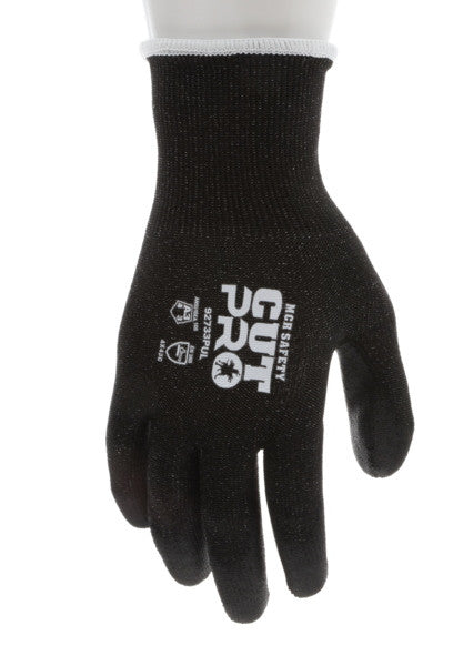 92733PU - MCR Safety CutPro® - 13 Gauge HyperMax® HPPE Shell - Cut, Abrasion, and Puncture Resistant Work Gloves - PU Coated Palm and Fingertips