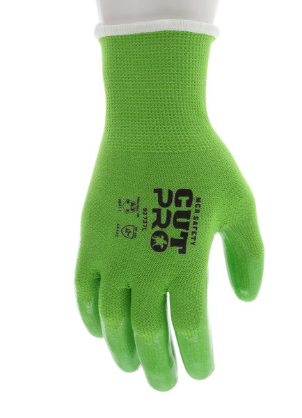 92737_ - 92737L -157983 - 360 - Rotating view of HyperMax® HPPE cut-resistant gloves with clear silicone-coated grip palm