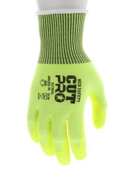 9273HV - MCR Safety CutPro® - 13 Gauge HyperMax® HPPE Shell - Cut Resistant Work Gloves - Nitrile Foam Coated Palm and Fingertips - Hi-Visibility