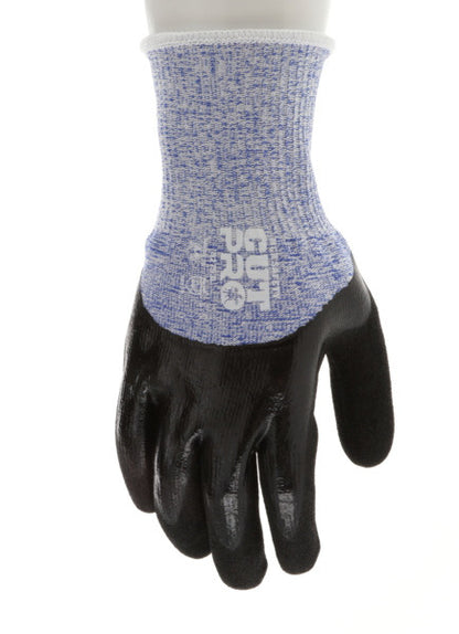 92753_ - 92753L - 158301 - 360 - Rotating view of HyperMax® HPPE cut-resistant gloves with double-dipped nitrile-coated palm